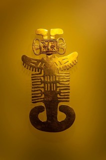 Artefacts in the gold museum, Bogota, Colombia, South America