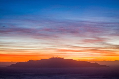 Sunset at the sea. Fogo. Cabo Verde. Africa