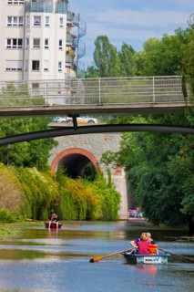Leipzig, water hiking on the Karl Heine Canal