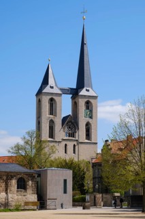 Cathedral treasury in front of the Martini Church, Bürgerkirche, Domplatz, Halberstadt, Harz