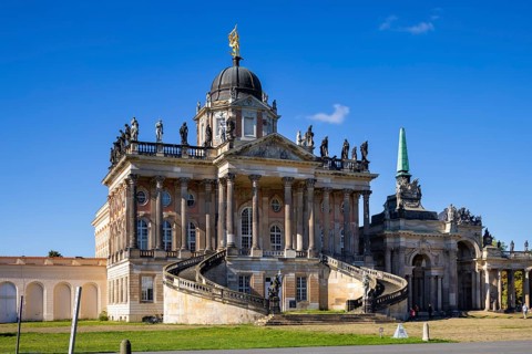 Park Sanssouci is part of the Potsdam palace park ensemble. Colonnade with Triumphal Gate