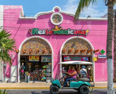 Fiesta Mexicana pharmacy and souvenir tourist shop, Isla Mujeres, Caribbean Coast, Cancun, Quintana