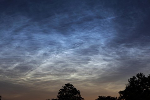 Noctilucend Clouds, NLC in the night sky, Berlin, Germany, Europe