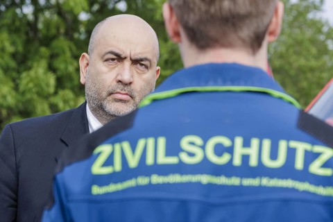 Omid Nouripour, Federal Chairman of Bündnis 90 Die Grünen, Bonn, 18.07.2023. Visit to the Federal