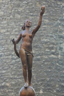 Fortuna Roman goddess of luck and fate at the fountain temple, Marienberg Fortress, goddess for