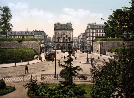 Place des Portes, Brest, France, c. 1890, Historic, digitally enhanced reproduction of a