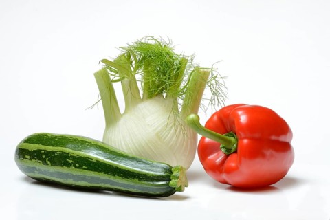 Vegetables, fennel, red pepper, courgette