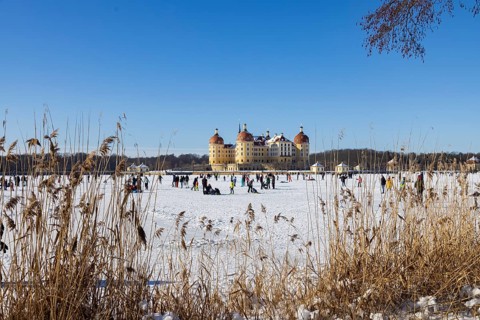 Baroque Moritzburg Hunting Lodge an extremely popular destination in winter, even during the corona