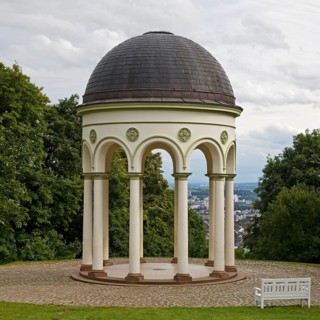 Monopteros, round building with columns, on the Neroberg, a popular excursion destination and
