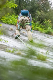 Climber, multi-pitch climbing, slab climbing, Garda Mountains, Arco, Trentino-Alto Adige, Italy,