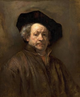 Selbstbildnis, Self-Portrait, Painting by Rembrandt van Rijn (1606) (1669), Historic, digitally