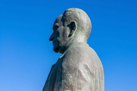 Statue of a man. San Felipe. Vulcano Fogo. Fogo. Cabo Verde. Africa