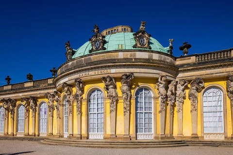 Sanssouci Palace, Royal Summer Palace with 18th century furniture and famous vineyard terraces