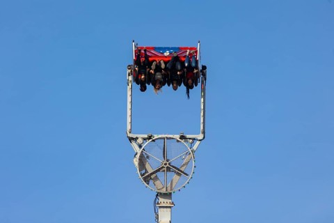 Ride with rollover for the folk festival in the frame of the city festival in Dresden