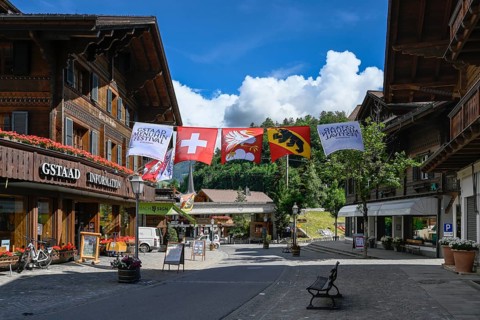 Pedestrian zone, Gstaad, Switzerland, Europe