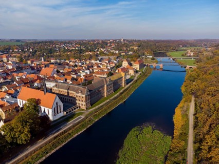 Grimma on the Mulde with the two bridges