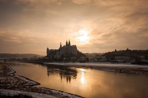 Winter atmosphere in Meissen with Albrechtsburg Castle