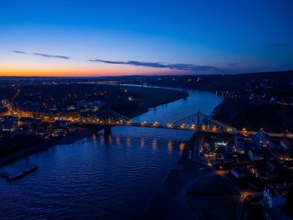 Elbe Bridge Blue Wonder in the Evening