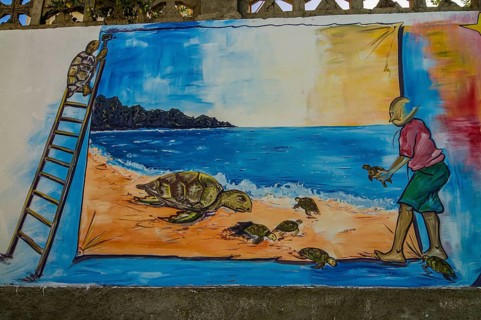 Local mural, San Felipe, Fogo, Cape Verde, Africa