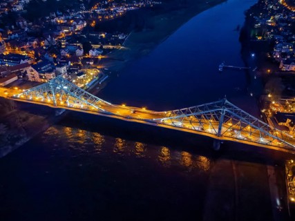 Elbe Bridge Blue Wonder in the Evening