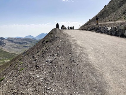 View of highest point of 2802 metres high asphalted paved alpine road mountain road alpine road