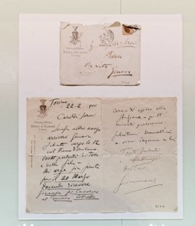 Original letter with handwriting from the composer Giacomo Puccini to Luigi de Servi, Grandhotel
