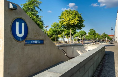 Exit at the U train station Bundestag, Berlin, Germany, Europe