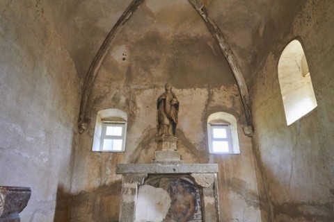 Interior of a church, figure of a saint, church, Chiesa di Santa Caterina, Montalbano Elicona,