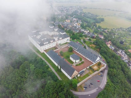 Augustusburg in fog and rain