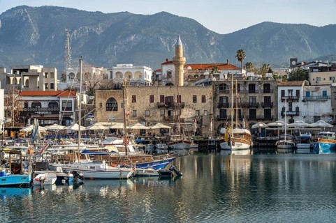 Cityscape and harbour of Kyrenia or Girne, Turkish Republic of Northern Cyprus