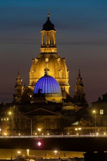 The Church of Our Lady with the glass dome over the octagon of the Academy of Arts, which is