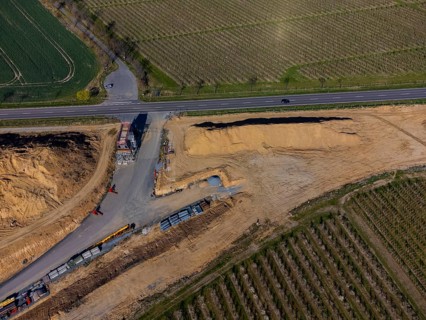 Construction site of the future junction of the 172a with the B 172 on the Sonnenstein near