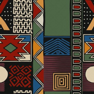 Abstract tribal background, vector seamless pattern