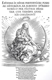 Title page to the Life of the Virgin in book form, the Virgin in Glory, woodcut by Albrecht Dürer,