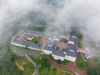 Augustusburg in fog and rain