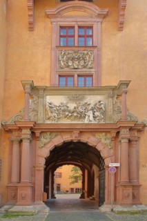 Portal to the Old University, Renaissance, old, archway, Würzburg, Lower Franconia, Franconia,