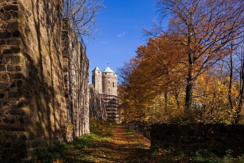 Stolpen Castle in autumn