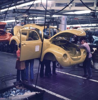 DEU, Germany: The historical slides from the times 80-90s, Wolfsburg. Post-production VW Beetle.
