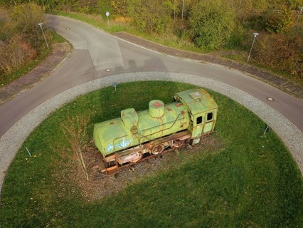 The briquette factory is a piece of the region's industrial history. Coal from the open-cast mine