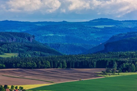 Elbe breakthrough near Bad Schandau in Saxon Switzerland