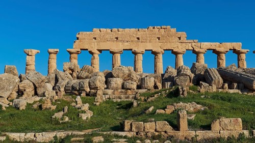 Row of columns, Temple A, Dioscuri Temple, Selinunte, Archaeological Site, Temple, Southwest