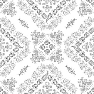 Hand drawn seamless floral pattern on a white background, vector textile template