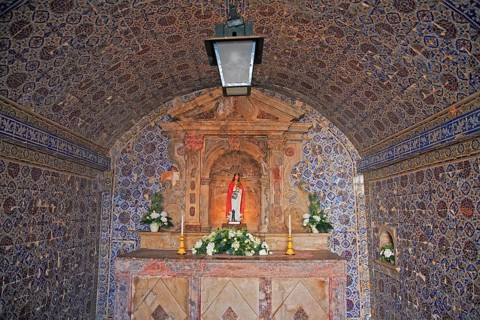 Interior of the Chapel of St Barbara in Forte Ponta da Bandeira, Lagos, Algarve, Portugal, Europe