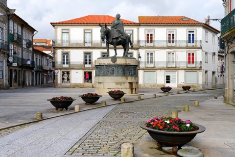 Bartholomew of Braga Equestrian statue, Viana do Castelo, Minho, Portugal, Europe