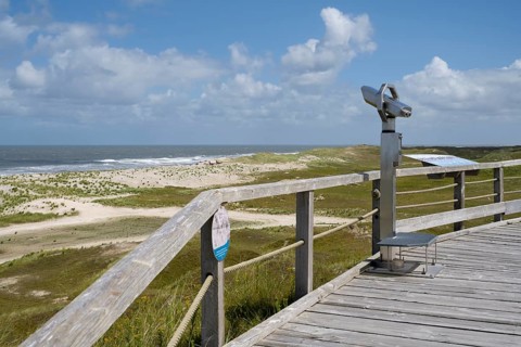 Viewpoint at the viewing dune, view of the North Sea, Lower Saxony Wadden Sea National Park,