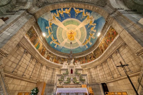 Sanctuary of the Sacred Heart of Jesus, Santa Lucia Church, Interior view, Viana do Castelo, Minho,