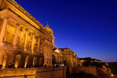 Night view of Buda Castle, the historical castle and palace complex of the Hungarian kings in