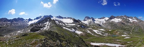 Part 2, 360 degree panoramic view from Piz R6, Silvretta, Vorarlberg, Austria, Europe