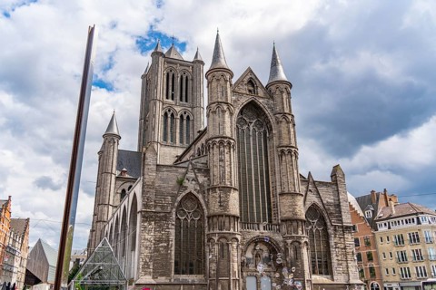 Saint Nicholas Church, a Gothic style church in Ghent, Belgium, Europe
