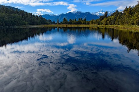 Lake Matheson in South Island, New Zealand, Oceania